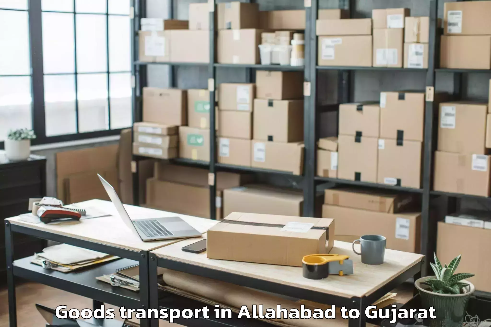 Trusted Allahabad to Satlasana Goods Transport